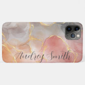 Perzik en goud marmer Agaat Case-Mate iPhone Case (Achterkant (horizontaal))