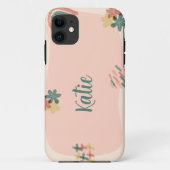Perzik en Groene Esthetisch Case-Mate iPhone Case (Achterkant)