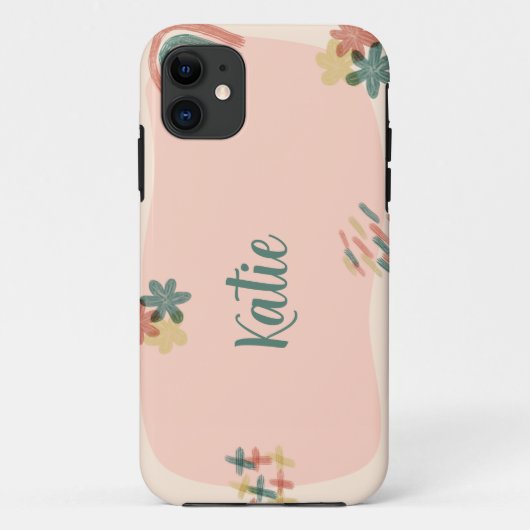 Perzik en Groene Esthetisch Case-Mate iPhone Case (Achterkant)