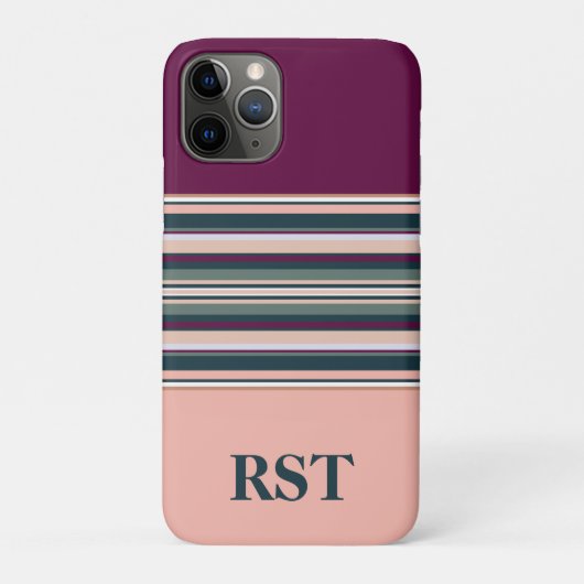 Perzik en groene strepen Case-Mate iPhone case (Achterkant)