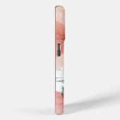 Perzik en groene Waterverf Bloemen met Monogram Case-Mate iPhone Case (Achterkant / Rechts)