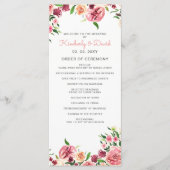 Perzik en koraal bloemen bloemenbruiloft programma (Voorkant)