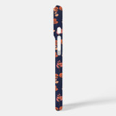 Perzik- en marinemonogram van het moderne flessenp Case-Mate iPhone case (Achterkant / Links)