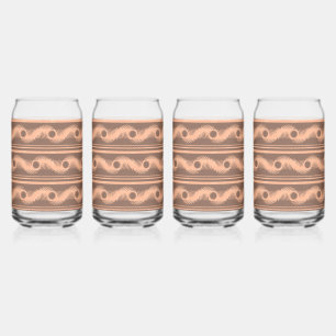 Perzik en Mocha spiraal patroon Blikvorm Glas