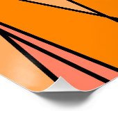 Perzik en oranje geometrisch abstract ontwerp perfect poster (Hoek)