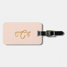 Perzik en oranje gestreepte monogram