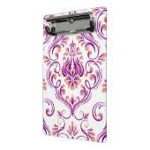 Perzik en Paarse Damask Floral Pattern Elegant Mini Klembord (Angled2)