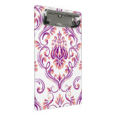 Perzik en Paarse Damask Floral Pattern Elegant Mini Klembord (Schuin)
