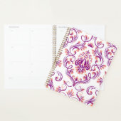 Perzik en Paarse Damask Floral Pattern Elegant Planner (Display)