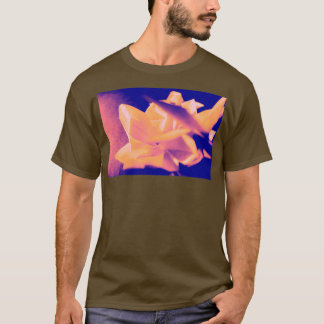 Perzik en Paarse origamiventilator T-shirt