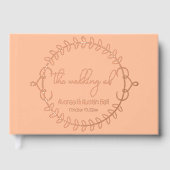 Perzik en Roos Gold Foil Wedding Gastenboek (Voorkant)