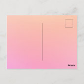 Perzik en roze verloop briefkaart (Achterkant)