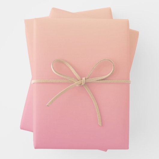 Perzik en roze verloop inpakpapier vel (In situ)
