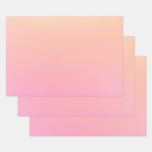 Perzik en roze verloop inpakpapier vel (Set)