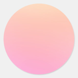 Perzik en roze verloop ronde sticker