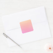 Perzik en roze verloop vierkante sticker (Envelop)