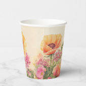 Perzik en roze Waterverf bruiloft Papieren Bekers (Rechts)