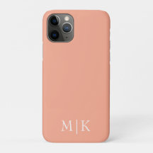 Perzik en wit | Modern monogram