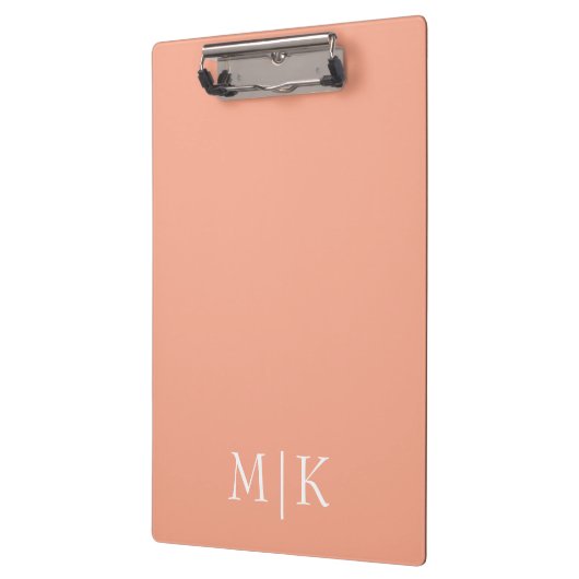 Perzik en wit | Modern monogram Klembord (Links)