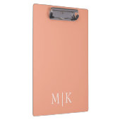 Perzik en wit | Modern monogram Klembord (Rechts)