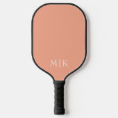Perzik en wit | Modern monogram Pickleball Paddle (Voorkant)