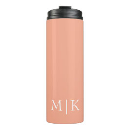 Perzik en wit | Modern monogram Thermosbeker