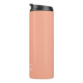 Perzik en wit | Modern monogram Thermosbeker (Geroteerd rechts)