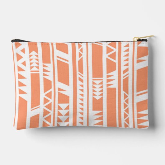 Perzik en wit tribal print patroon etui (Achterkant)