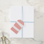 Perzik en Witte Abstracte Cadeaulabel (Met Touw)