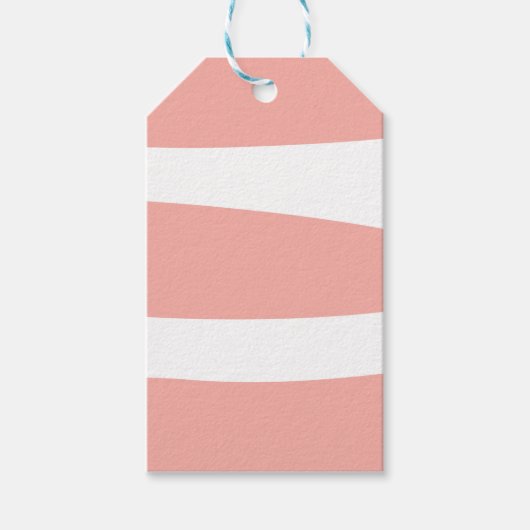 Perzik en Witte Abstracte Cadeaulabel (Voorkant)