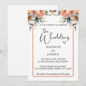 Perzik en witte bloemen kaart (Voorkant / Achterkant)