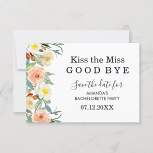 Perzik en witte bloemenbachelorette Bewaar de datu Save The Date