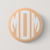 Perzik en witte cirkel Monogram MOM Ronde Button 5,7 Cm (Voorkant)