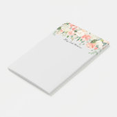 Perzik en witte Waterverf Bloemen Post-it® Notes (Schuin)