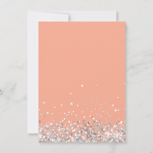 Perzik en Zilveren Feest Dank Je Kaart (Achterkant)