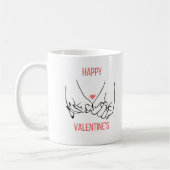 Perzik en Zwart Esthetisch Gelukkig Valentijns Koffiemok (Links)