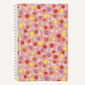 Perzik floraal ditsy boho notitieboek (Voorkant)