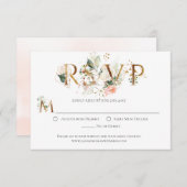 Perzik Floral Gold Terrarium gestileerde RSVP (Voorkant / Achterkant)