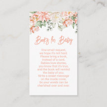 Perzik Floral Neutraal Baby shower Boeken voor Bab