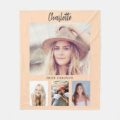 Perzik foto collage meisje vrienden fleece deken (Voorkant)