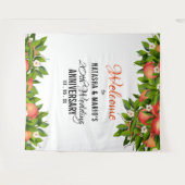 Perzik Fruit Huwelijk Achtergrond Wandkleed (Voorkant (horizontaal))