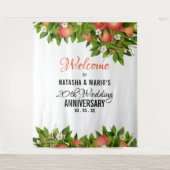 Perzik Fruit Huwelijk Achtergrond Wandkleed (Voorkant)