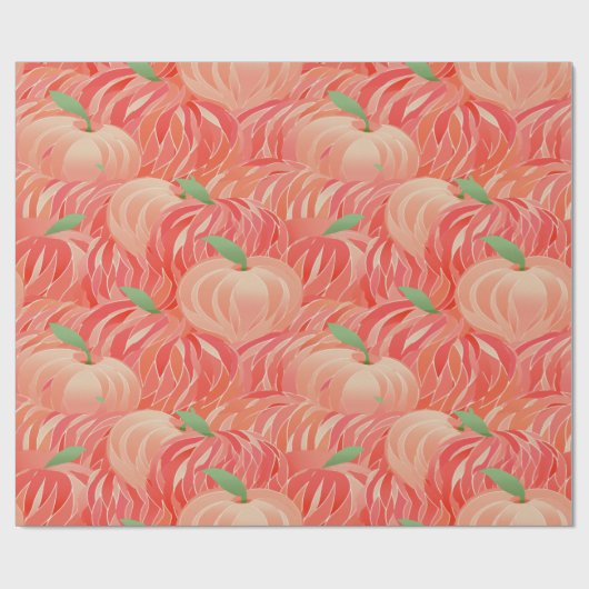 Perzik Fuzz Abstract Botanisch Fruitig Patroon 11 Cadeaupapier (Vlak)