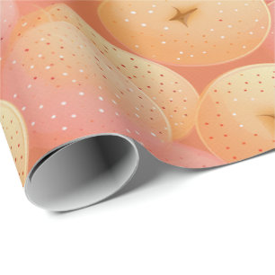 Perzik Fuzz Abstract Botanisch Fruitig Patroon 17 Cadeaupapier