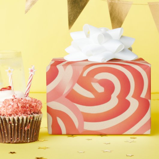 Perzik Fuzz Abstract Botanisch Fruitig Patroon 5 Cadeaupapier (Verjaardagsfeest)