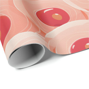 Perzik Fuzz Abstract Botanisch Fruitig Patroon 7 Cadeaupapier