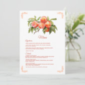 Perzik Fuzz Baby Shower Menu (Staand voorkant)