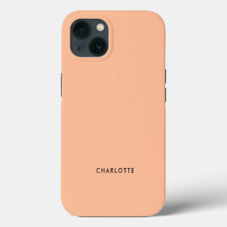 Perzik Fuzz Effen Kleur Naam iPhone 13 Hoesje