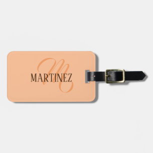 Perzik Fuzz Elegante Gepersonaliseerde Naam Bagagelabel