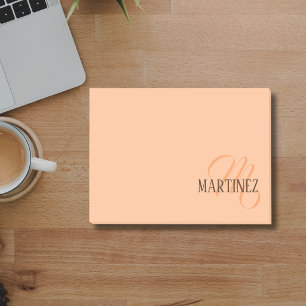 Perzik Fuzz Elegante Gepersonaliseerde Naam Post-it® Notes